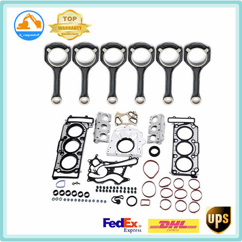 Engine Cylinder Head Gasket Seals Kit6x Connecting Rods for Mercedes-Benz M276