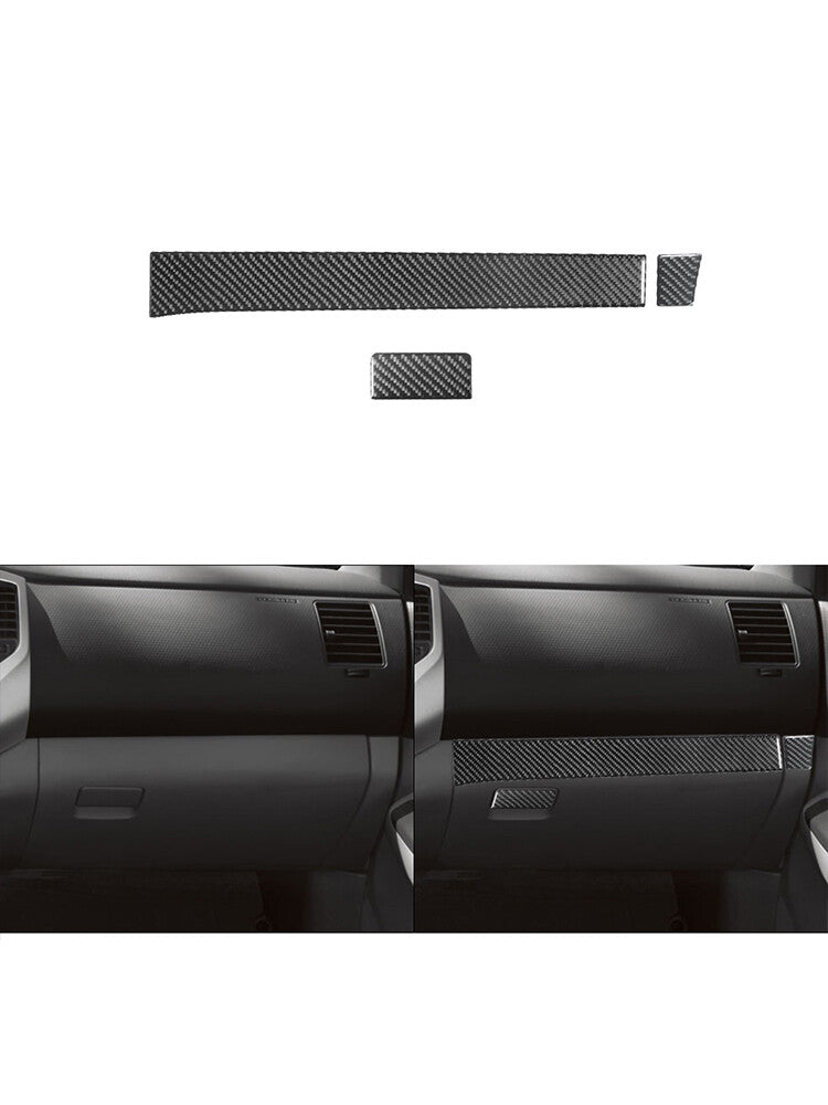 for Toyota Tacoma 2012-2015 3Pcs Glove Box Panel Trim Cover Decor Carbon Fiber
