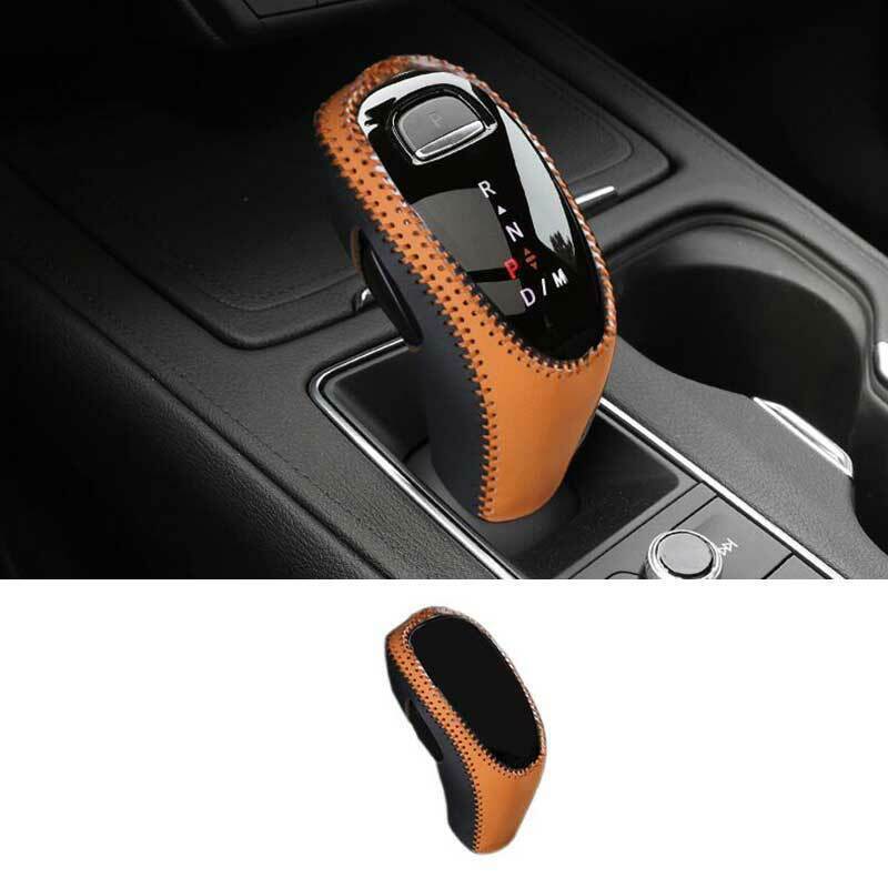 Fit for Cadillac XT5 2020-24 PU Leather Brown Console Gear Shift Knob Cover Trim