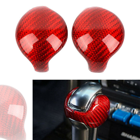 Carbon Look Red Interior Gear Shift Knob Trim Cover Fit for Ford for Mustang 2015-2019