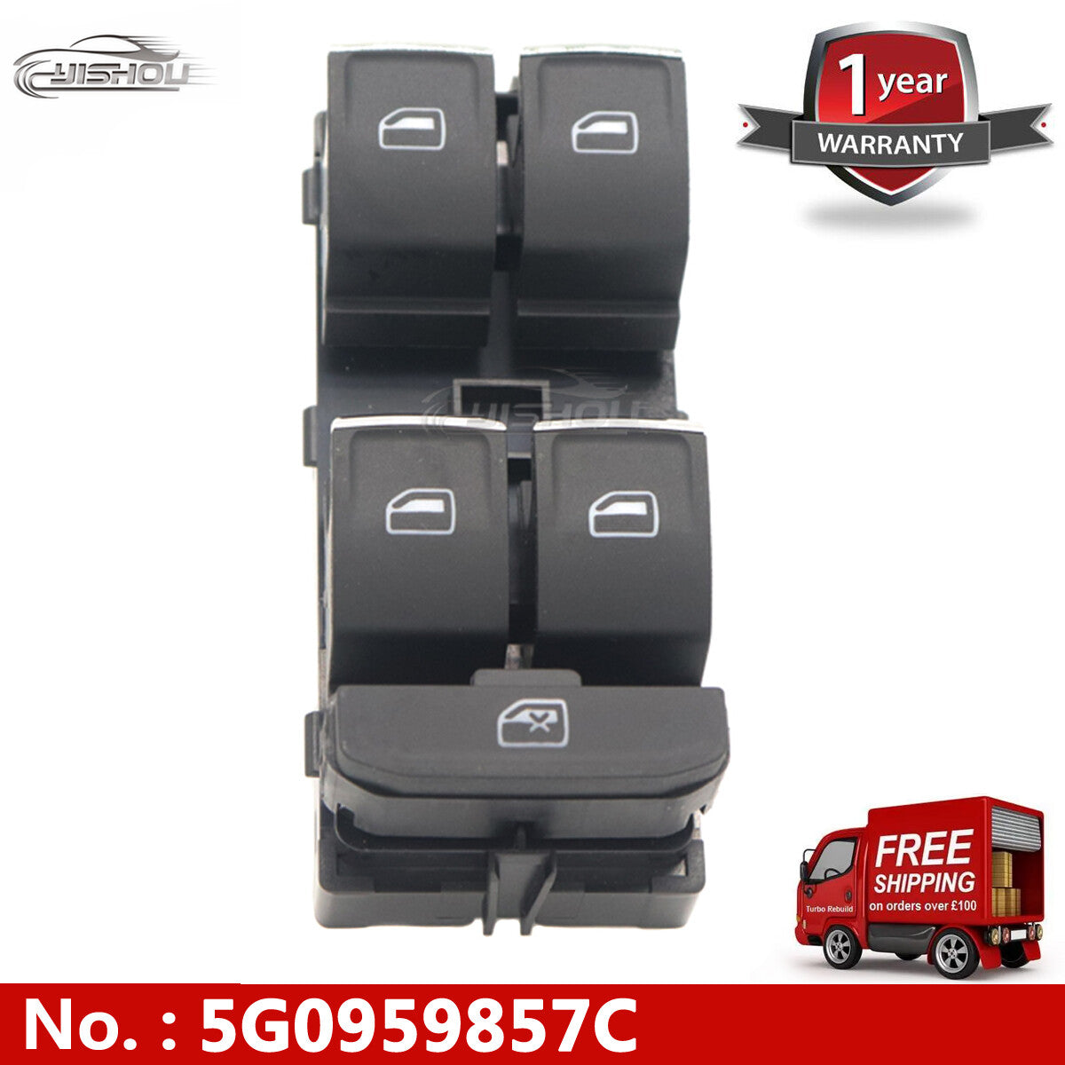 5G0959857C Electric Master Window Control Switch for Volkswagen for Golf MK7 for Passat for Tiguan