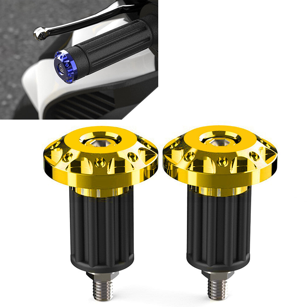 2x 7/8 Motor Dirt Bike Handlebar Grips Handle Bar End Cap Plugs Slider Gold