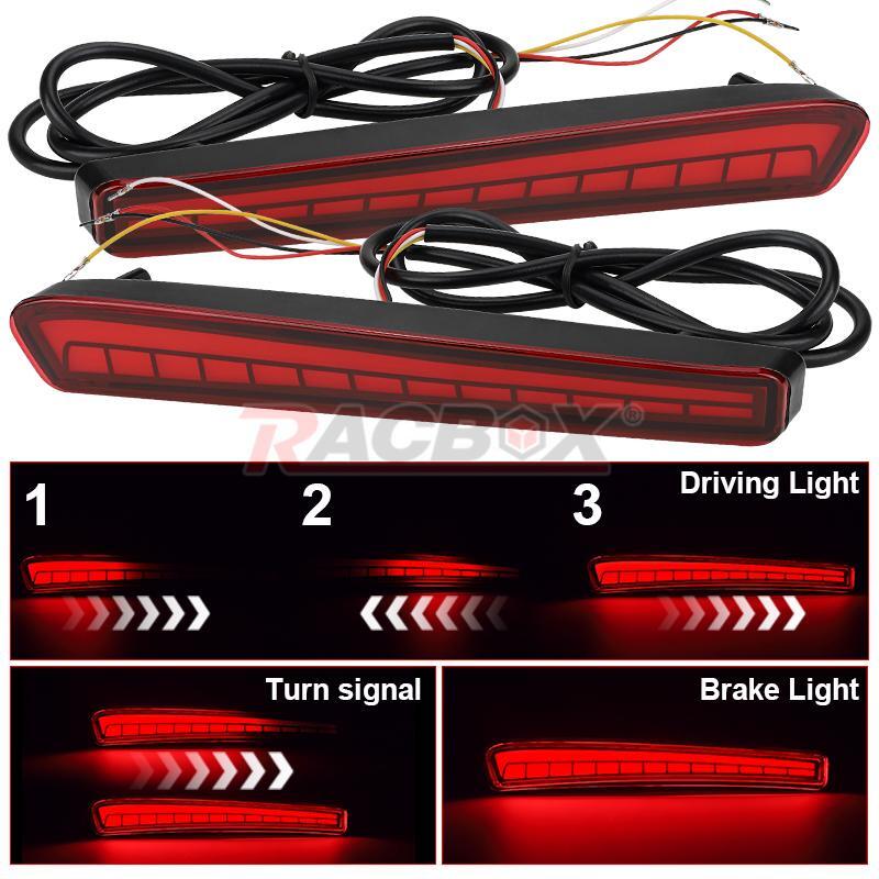 2X LED Red Rear Bumper Reflectors Tail Brake Lights for Toyota for Corolla 2020 2021