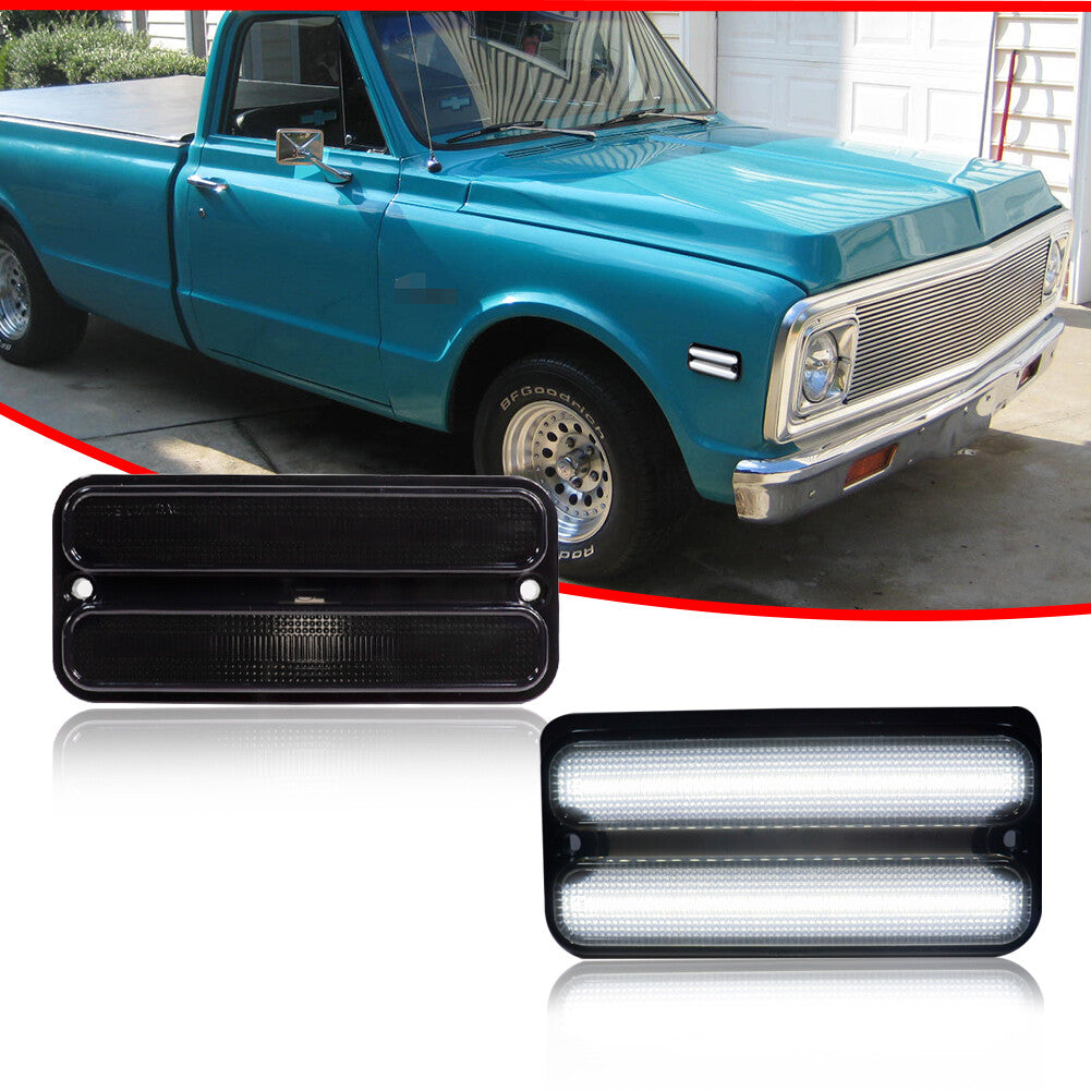 2-Pack Left/Right Marker Light Reflectors in White for 1968-1972 for Chevrolet for GMC Trucks