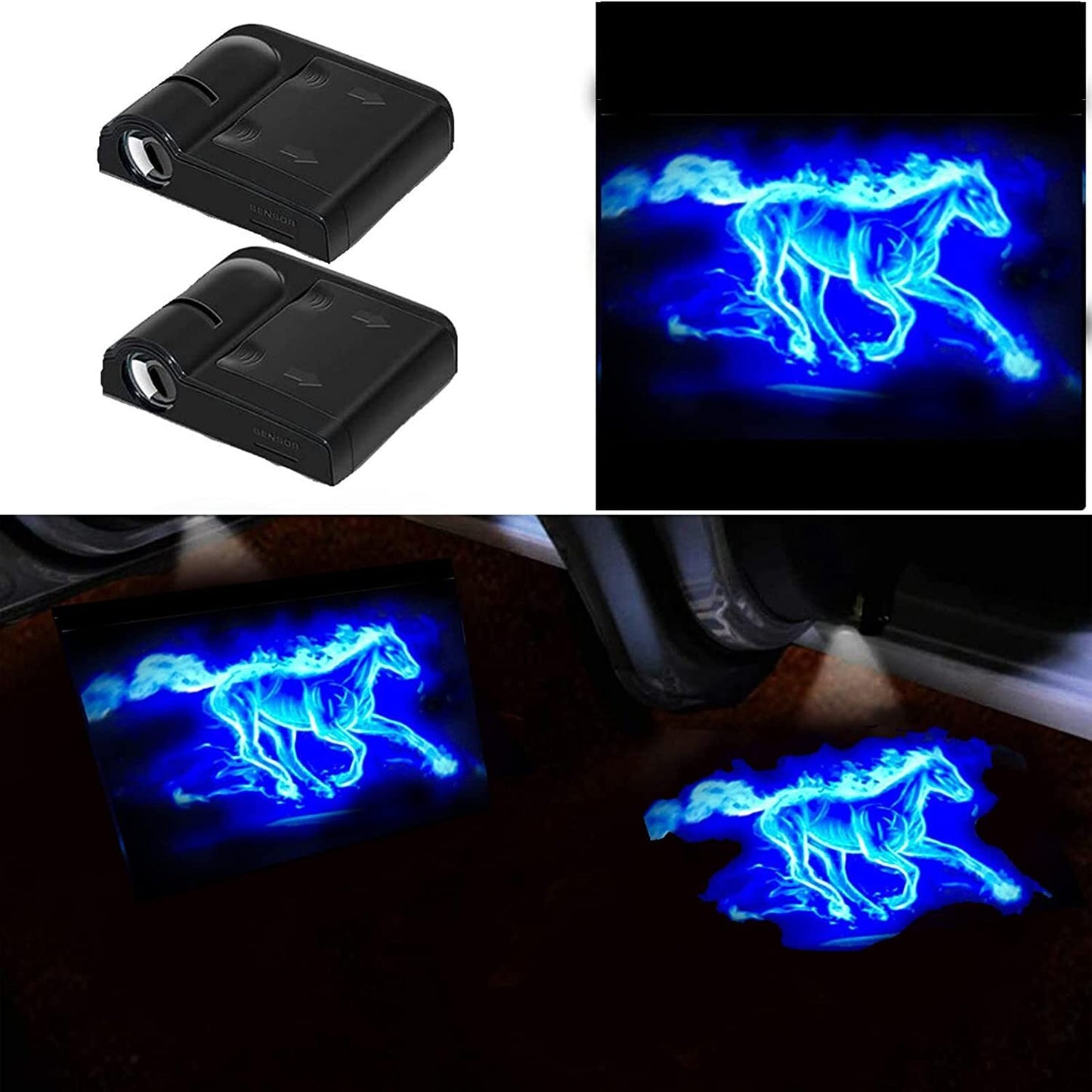 2PCS Car Door Projector Lights Welcome light wireless Logo projection light