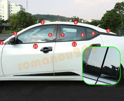 Stainless Black Car Window Molding Strip Cover 22pcs for Nissan Sentra 2020-2023