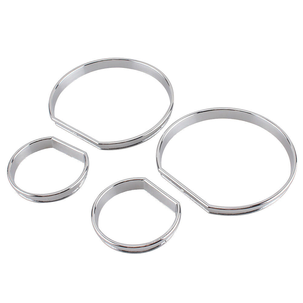 4x Chrome Alloy Instrument Panel Dial, Instrument Bezel Trim, Speedometer for BMW E46 1999-2006
