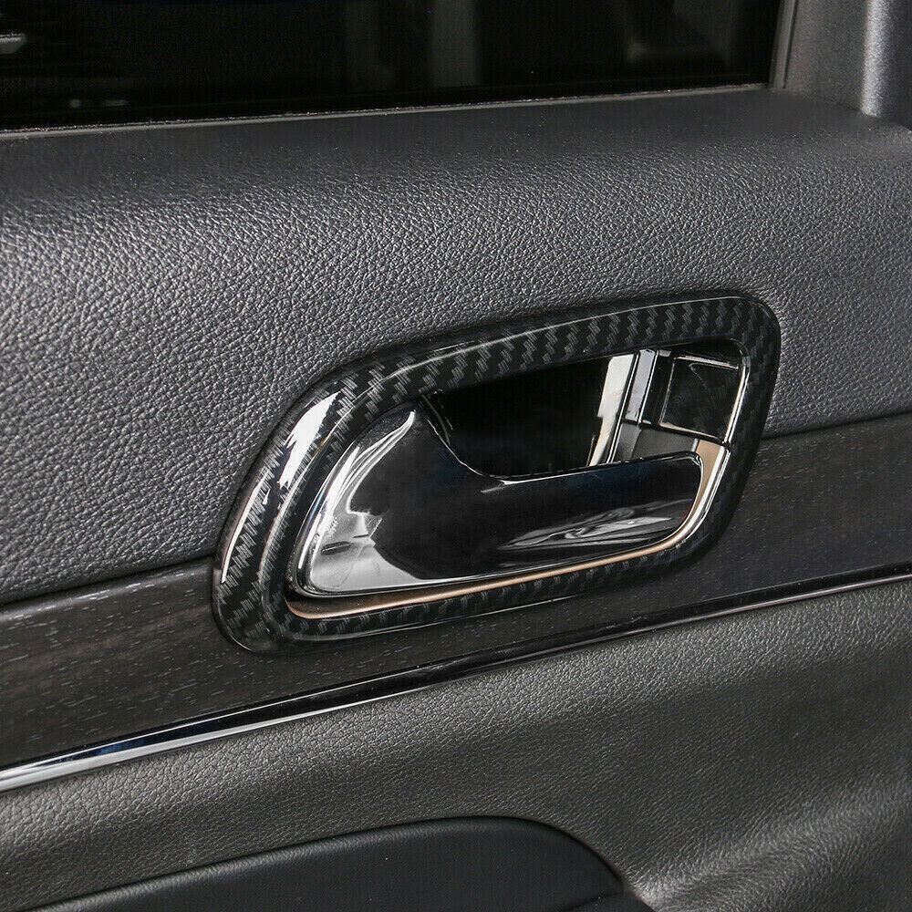 Carbon Fiber Style Inner Door Bowl Cover Trim for Jeep Grand Cherokee 2014-2020