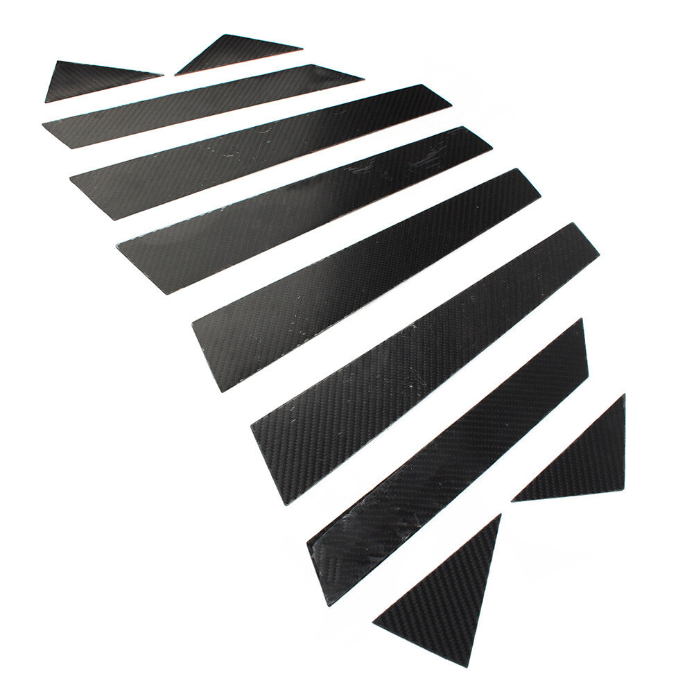for Audi A4 2017-2022 10x Carbon Fiber Black Set Pillar Posts Door Window Trim
