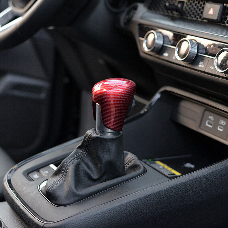 for Honda CR-V 2023-2024 Red Carbon fiber Gear Shift Knob Molding Cover Trim cap