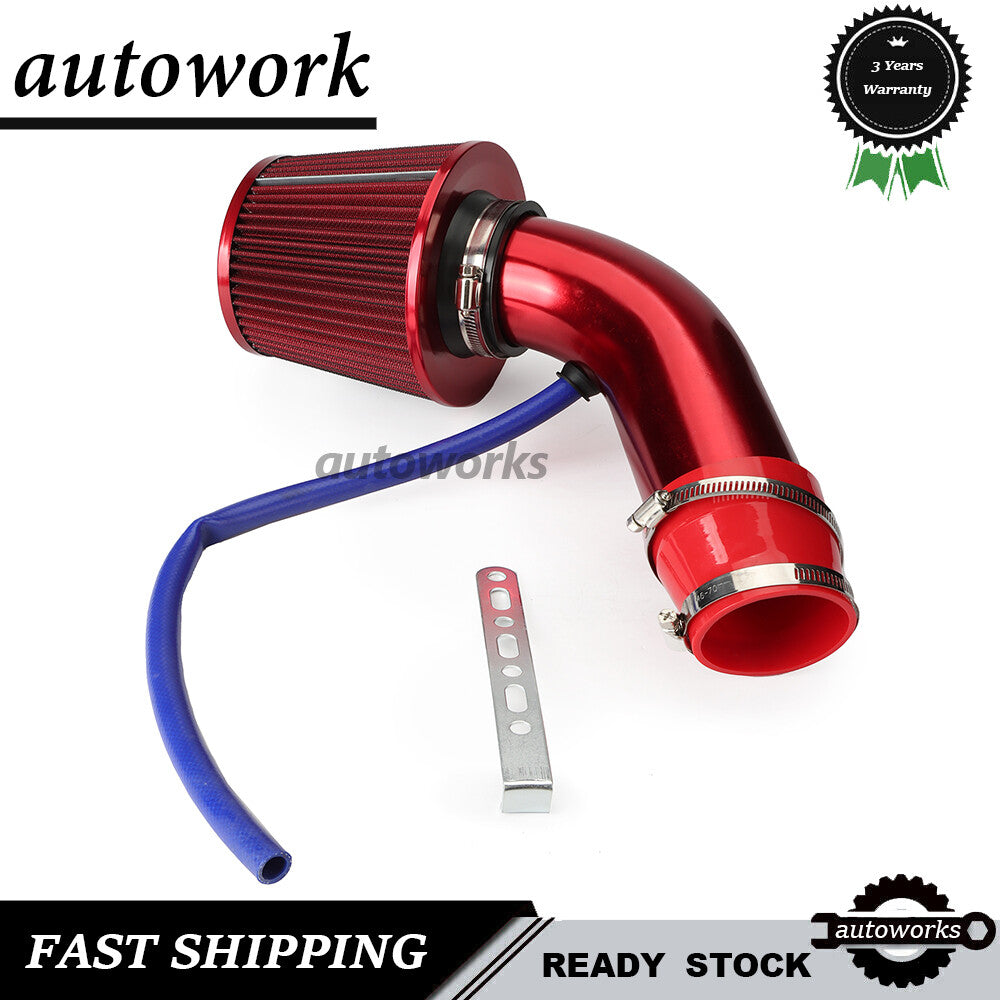 Red Air Intake Filter Induction Kit Pipe For Power Flow Hose System Car Kit Red