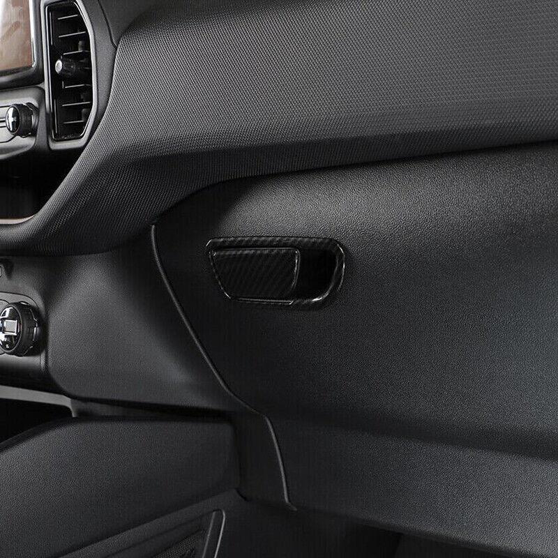 ABS Carbon Fiber Copilot Storage Box Switch Cover Trim for Ford Bronco Sport 21+