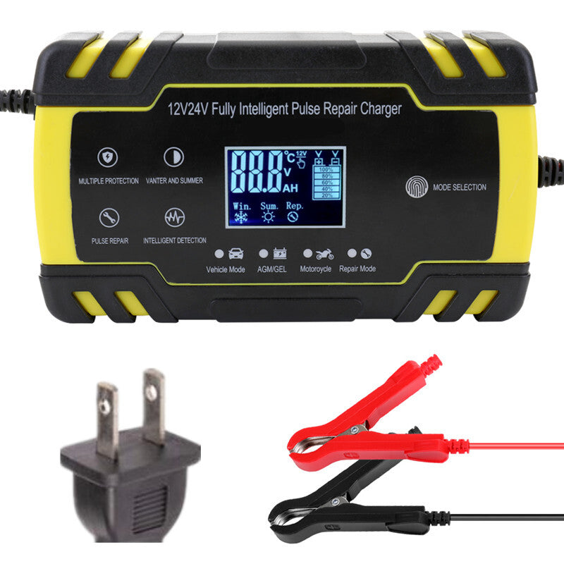 Car Automatic 3-stage Pulse Repair LCD Display for Smart Lead-Acid Battery Charger