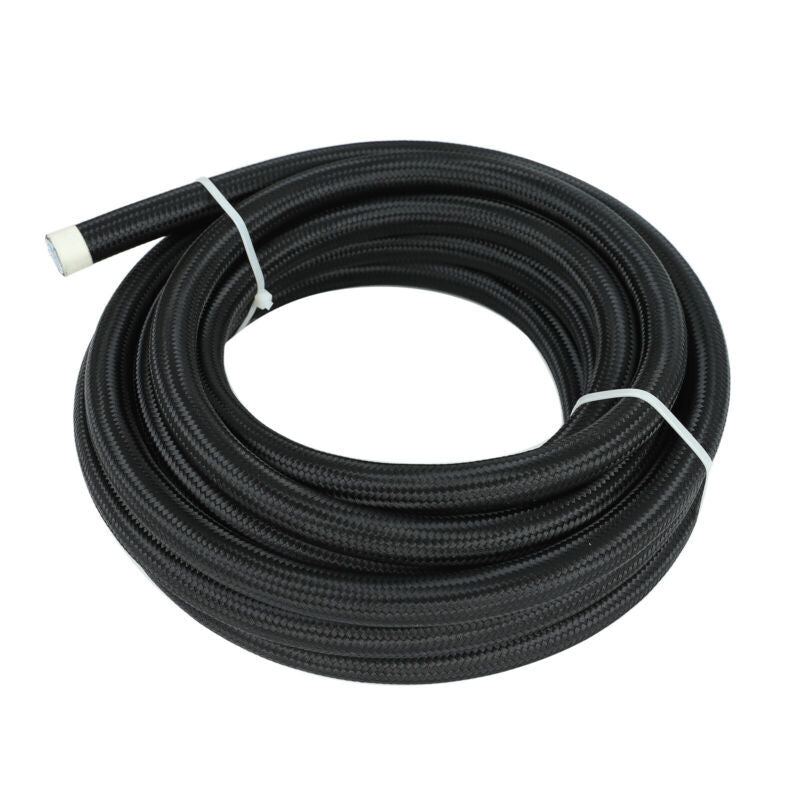 6AN - 6AN 20ft Black Nylon E85 PTFE Fuel Hose Line with 10 PC Adapter Fittings