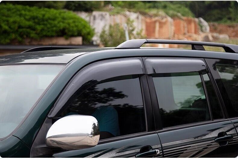 4P Door Window Sun Rain Eyebrow Shield Visor Trim for Toyota Prado LC120 2003-09