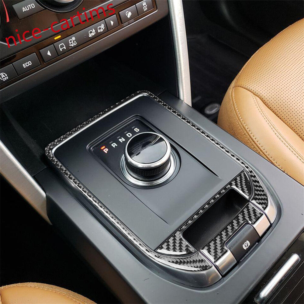 3¡ÁCarbon Fiber Gear Shift Box Panel Cover for Land Rover Discovery Sport 2015-19