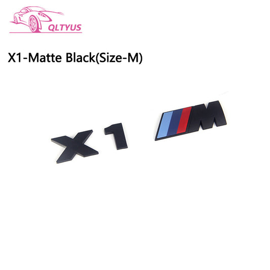 for BMW M Serie X1M Trunk Emblem Size Middle Lettering Decal Badge Set Black