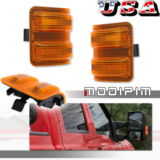 Suitable for 08-16 for Ford F250 F350 F450 Super Mission side marker mirror signal lights in amber tint.
