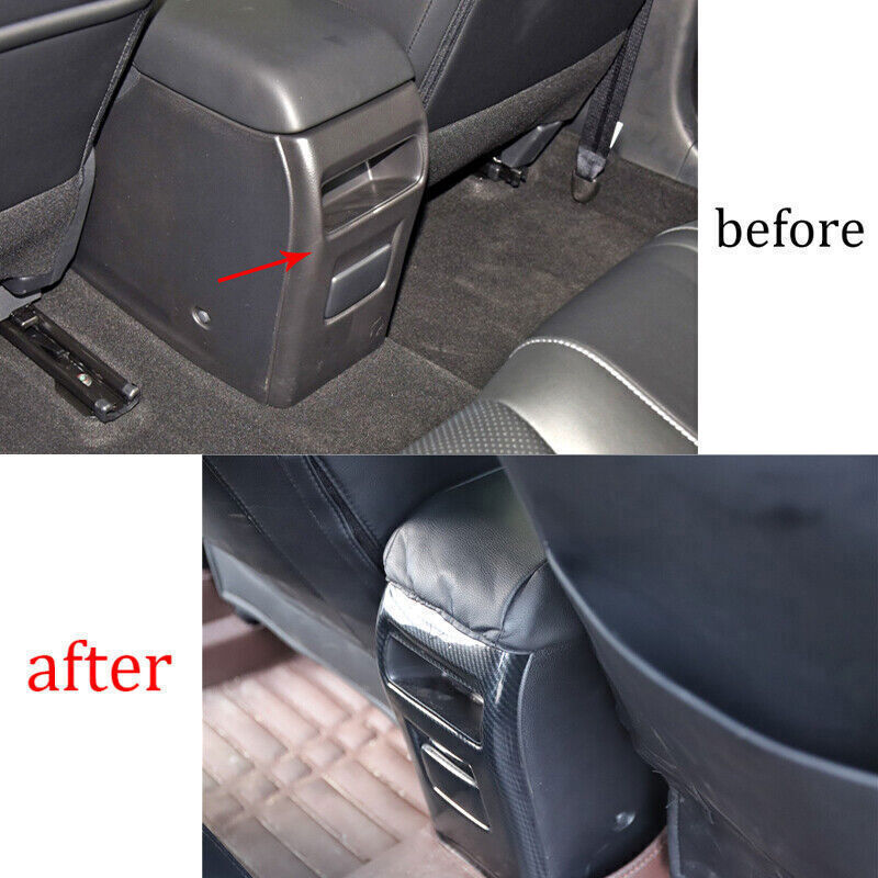 Car Rear Air Outlet Vent Frame Trim Fit for Nissan Sentra 2013-19 Carbon Fiber