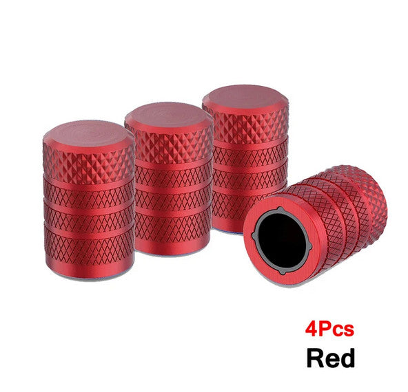 4-piece car tire valve cover rod air dust cover, red universal, suitable for Toyota .