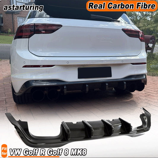 for Volkswagen for VW for Golf R for Golf 8 MK8 2021-23 Real Carbon Rear Bumper Diffuser Lip
