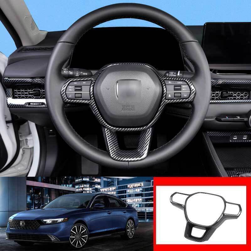 for Honda Accord 2023-24 Carbon Fiber Look Steering Wheel Button Frame Cover 1X