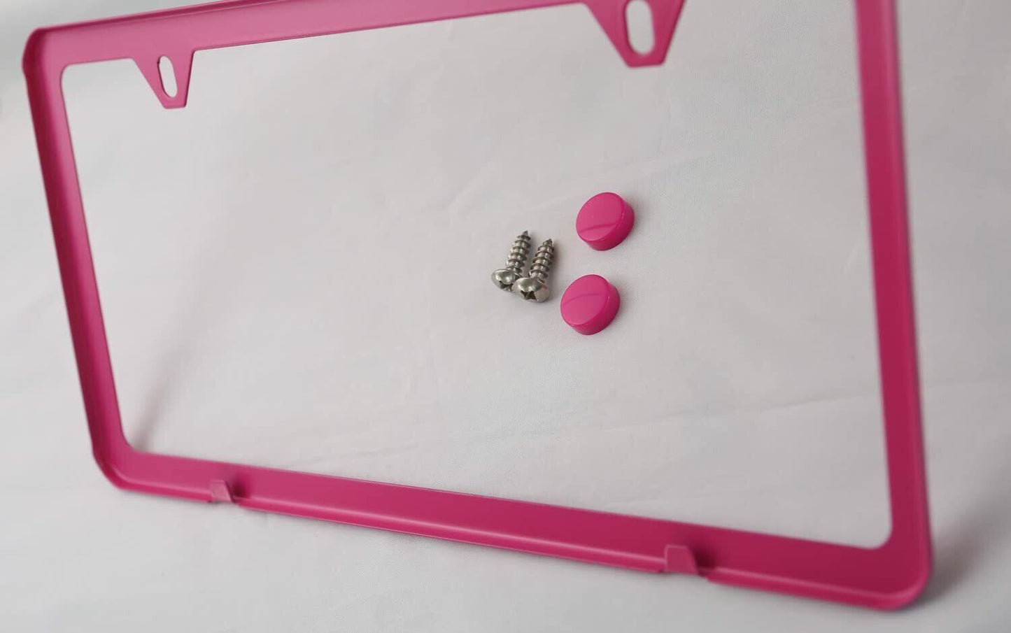 Car license plate frame cover cap rear trunk hot pink for Chevrolet