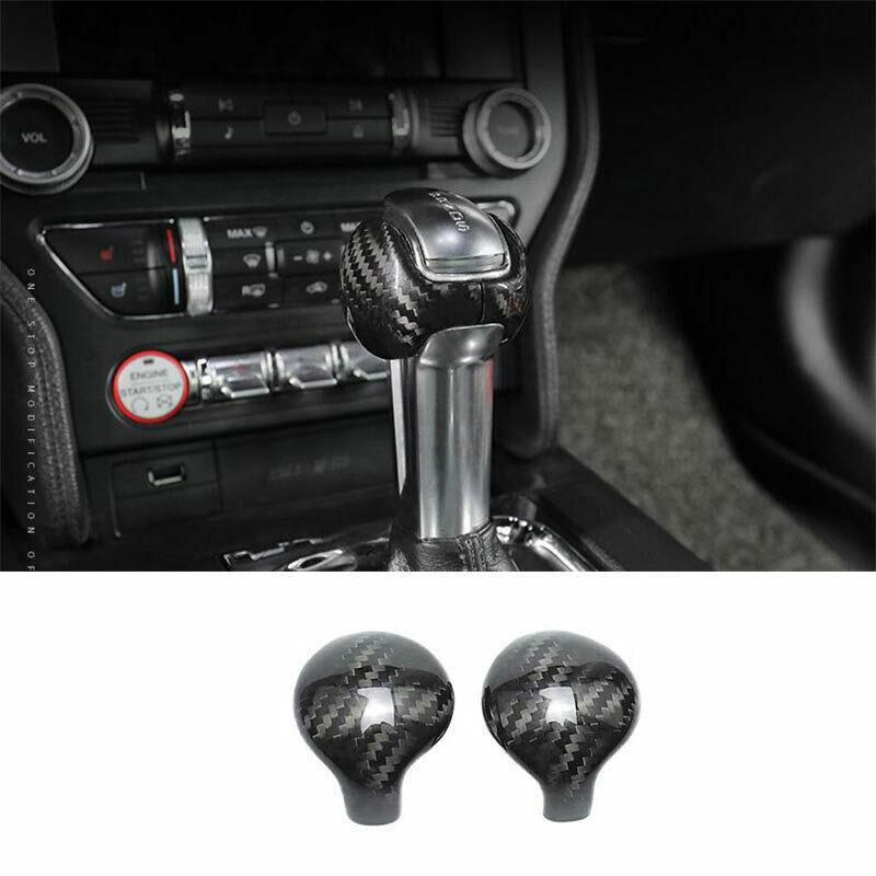 for Ford for Mustang 2015-2022 Dry Carbon Fiber Gear Shift Knob Shifter Lever 2PCS