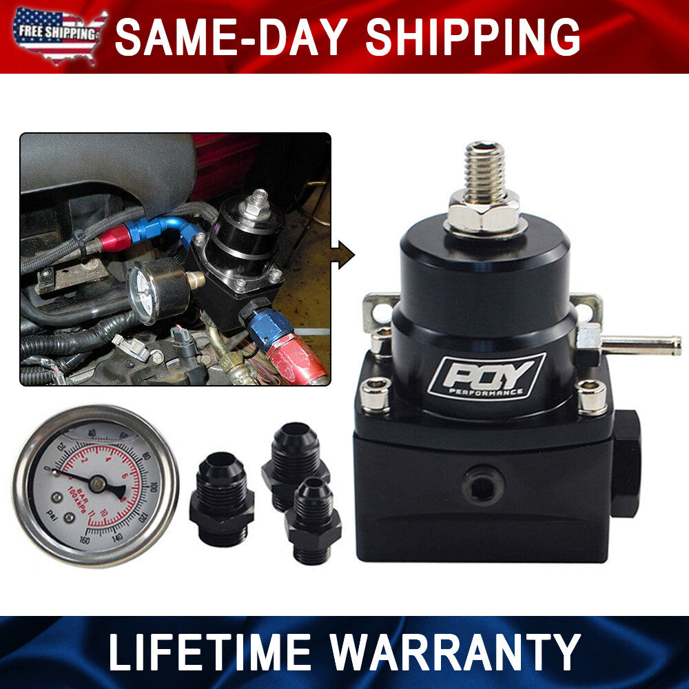 Adjustable High Pressure AN8 AN6 Fuel Inject Pressure Regulator With Gauge Boost