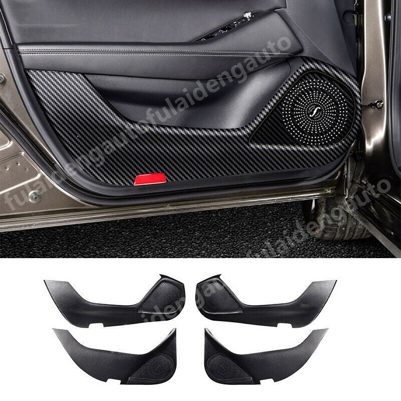 for Mazda 6 Atenza 2019-2021 Carbon Fiber Leather Inner Door Anti-Kick Trims PU