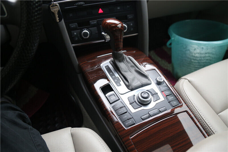 Car Inner Console Gear Shift Frame Cover Trim Fit for Audi A6L 05-2011 Red Wood