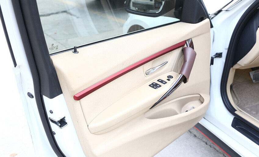 for BMW 3 Series GT 2014-2018 Matt Red Inner Door Strip Panel Decor Molding Trim