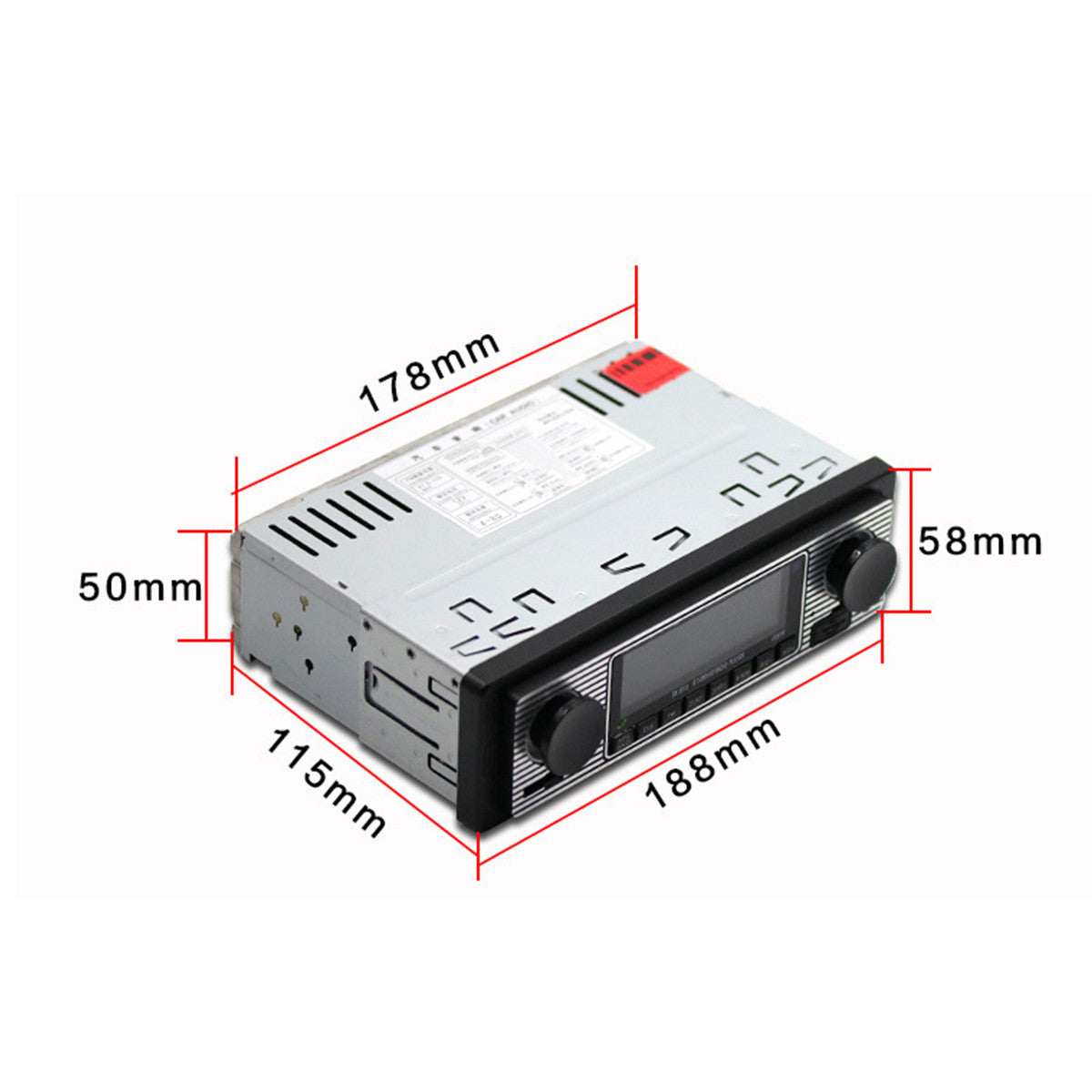 Car FM Retro Radio Player Bluetooth Stereo MP3 USB AUX Audio+ Remote Vintage