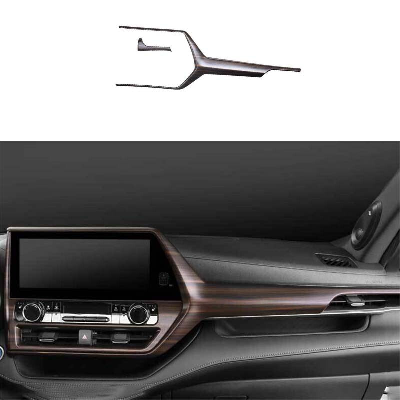 Fit for Toyota Highlander Wood Grain Middle Console Dashboard Strip Trim 2020-22