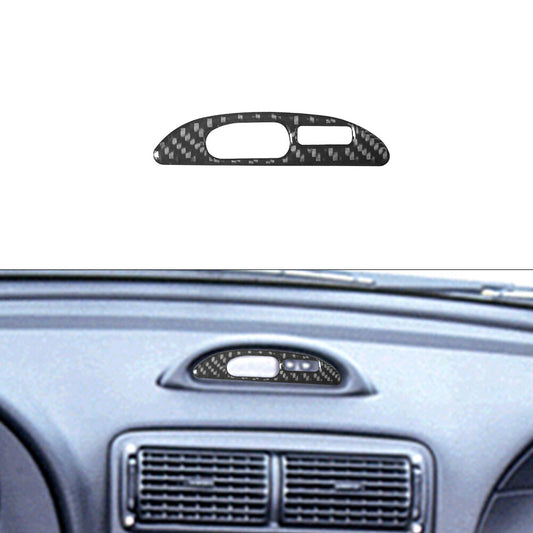 Carbon Fiber Center Clock Panel Cover Trim for Ford for Mustang Convertible 2001-04