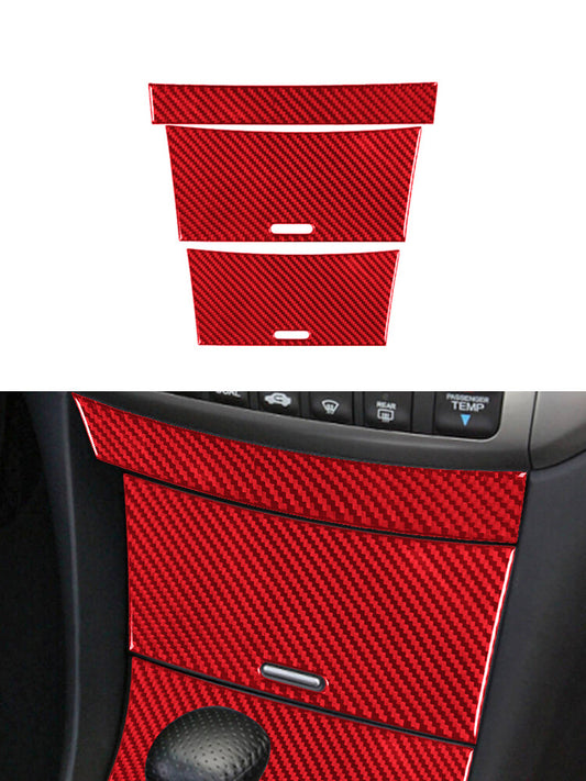 Central Storage Door Panel Trim Carbon Fiber Interrior for Acura TSX 2003-08 Red