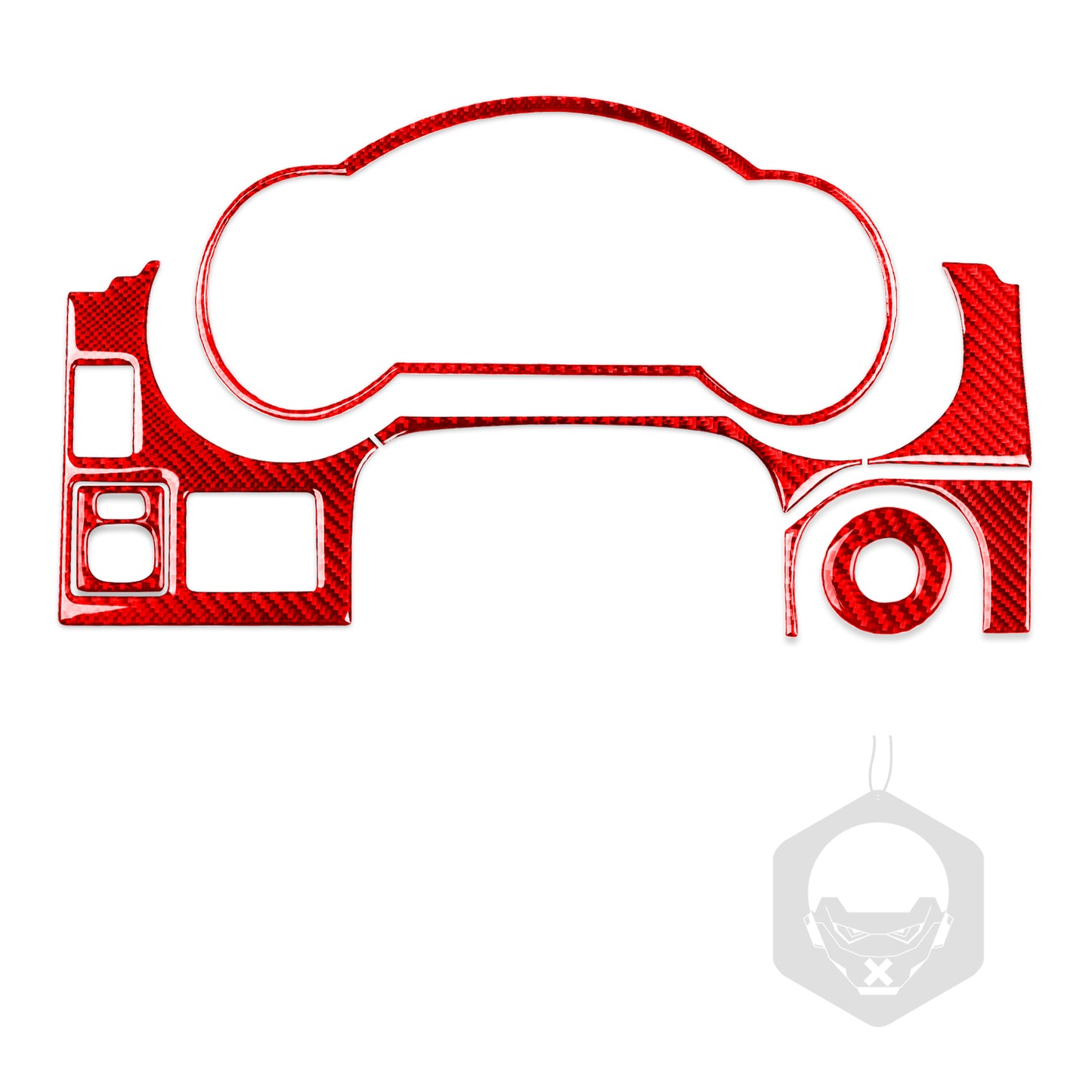 For Toyot@ FJ Cruiser 2007-21 Red Carbon Fiber Car Dashboard Panel Set Trim 7Pcs