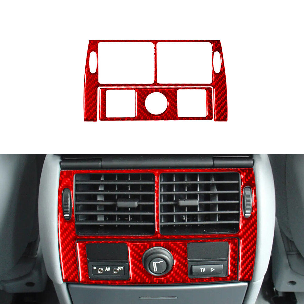 Red Carbon Fiber Rear Vent Outlet Trim for BMW X5 2000-2006