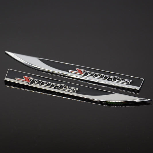 Metal Car Sticker Emblem Badge Decal Car Body Fender Black Sports Blade Dagger
