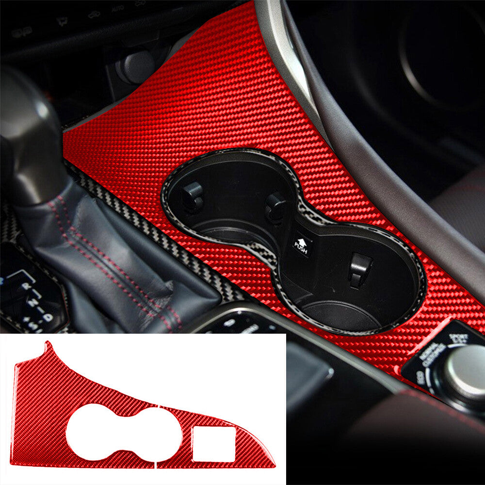 Red Carbon Fiber Water Cup Holder Panel Trim for Lexus RX300 270 200T 450H 16-19