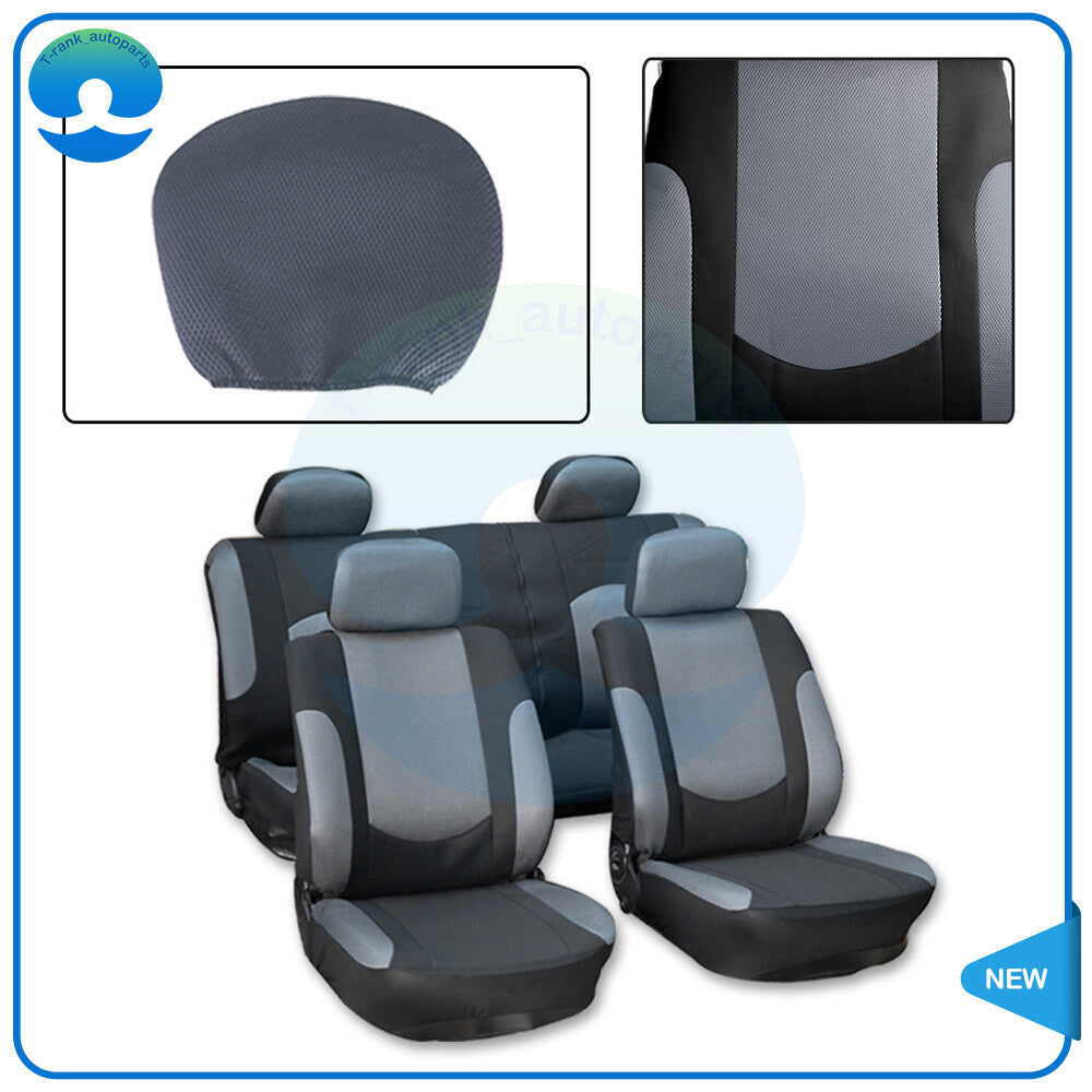 10Pcs Black Gray Car for Seat Cover Full Covers 3 MM Sponge Padding Set for Cadillac