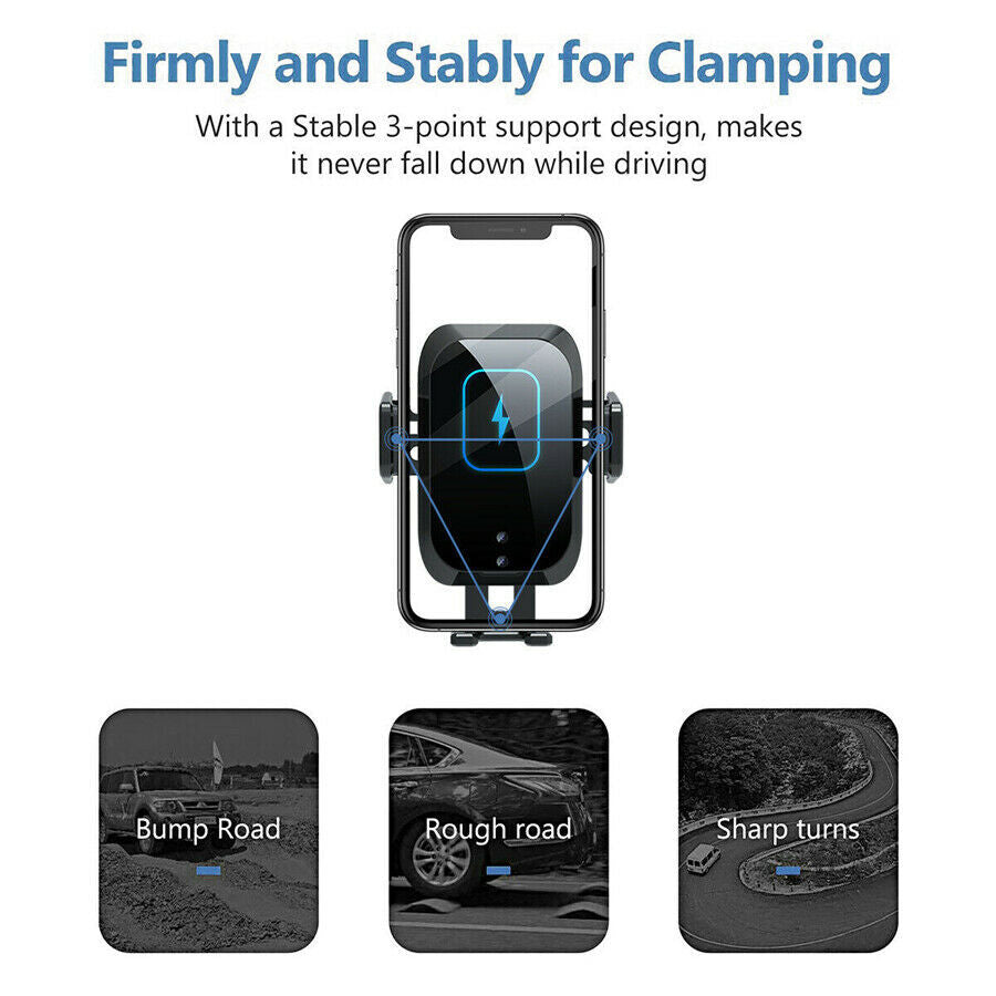 Wireless Car Charger Car Clamping Fast Charging Air Vent Phone Holder Mount