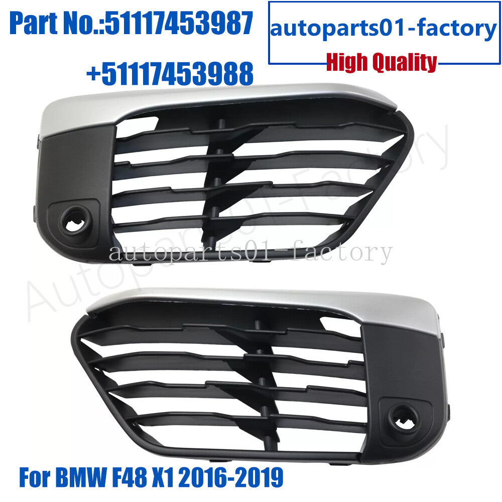 Pair Front Driver Passenger Side Chrome Trim Fit for BMW F48 X1 2016-2019
