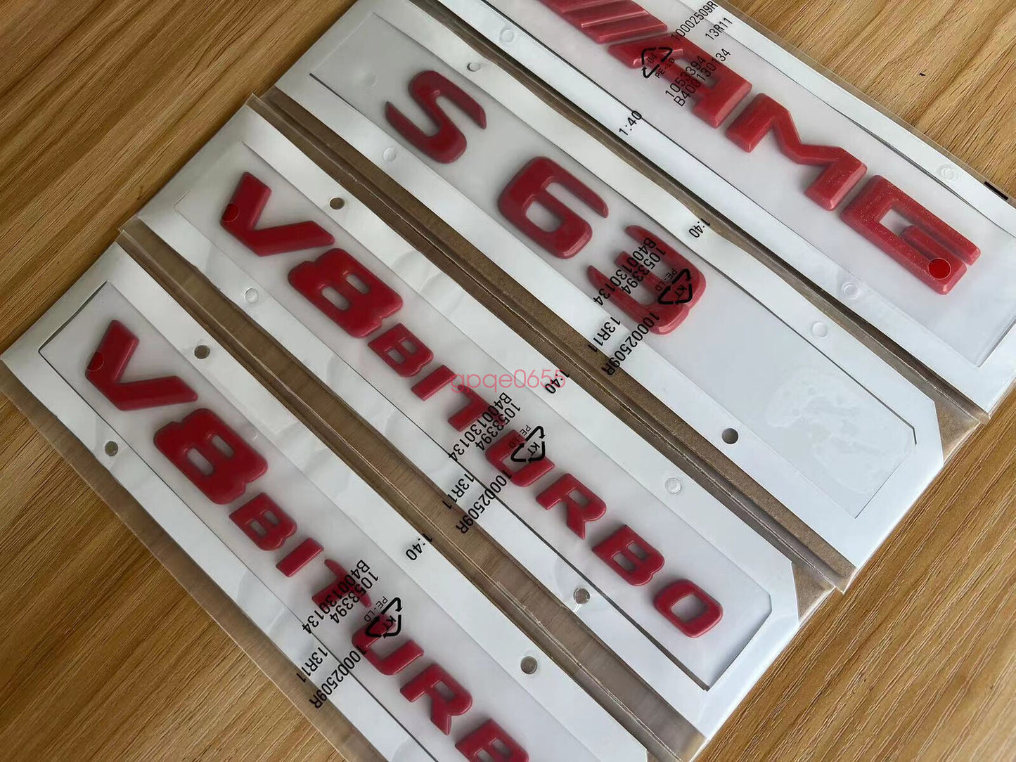 1SET RED  S63 AMG V8 BITURBO  Letters Trunk Embl Badge Sticker for AMG