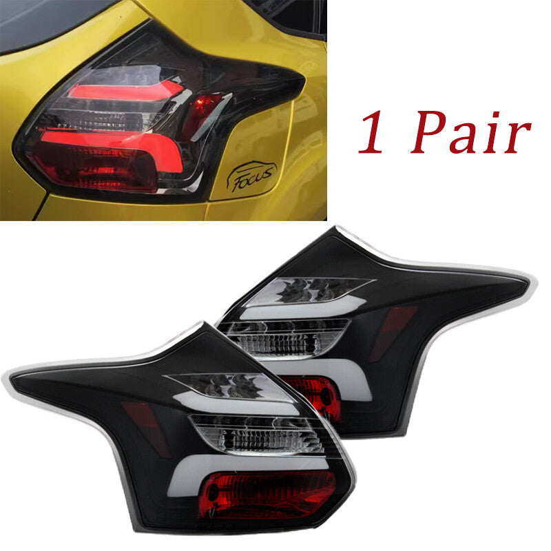 Suitable for 12-14 for Ford Focus hatchback, black LED lever brake sequence signal taillights.