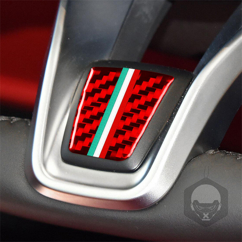 Red Carbon Fiber Steering Wheel Chin Panel Cover for Alfa Romeo Giulia 2020-2021