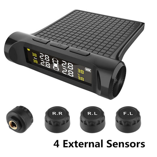 TPMS Car Tire Pressure Monitoring System 4 External Sensor LCD Digital Display