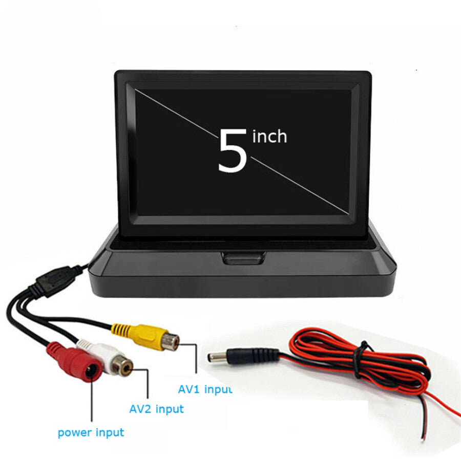 12V-24V HD 5 TFT LCD Color Monitor Car Reverse Rear View Kit For Backup Camera