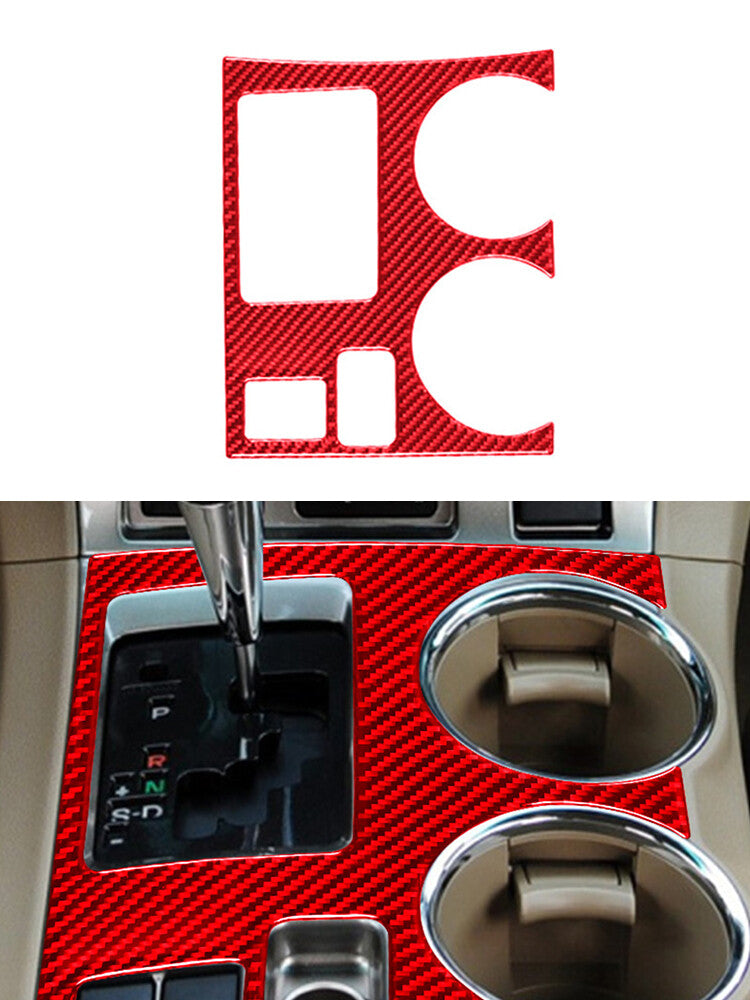 for Toyota Highlander 2008-2013 Center Console Frame Trim Cover Carbon Fiber Red
