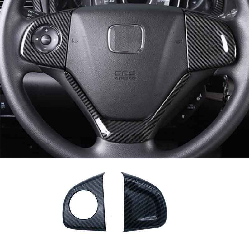 Carbon Fiber ABS Steering Wheel Button Cover Trims for Honda CR-V CRV 2012-2016